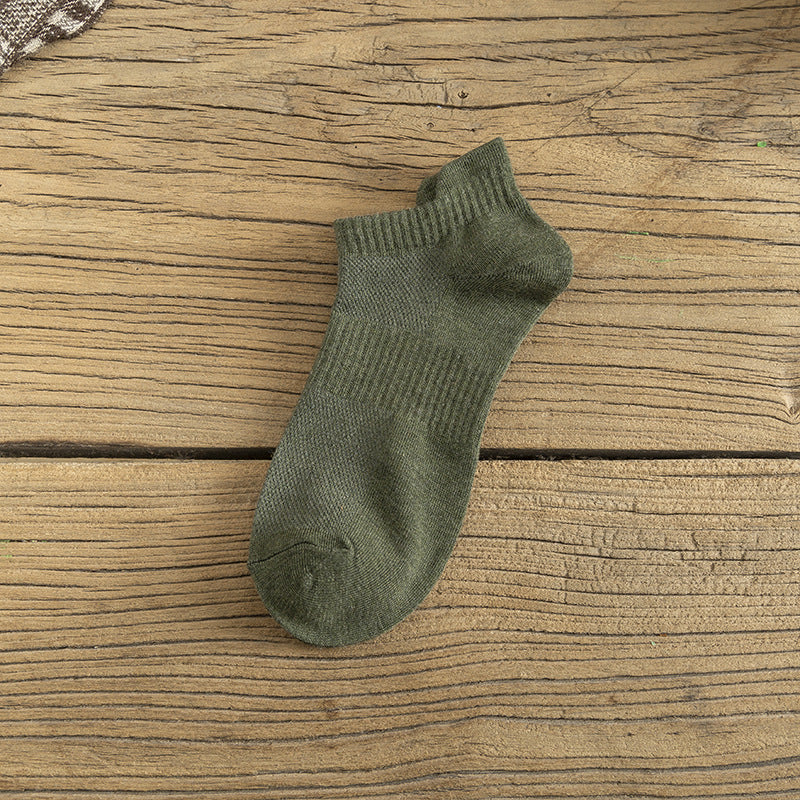 Breathable Solid Ankle - Olive Green Socks