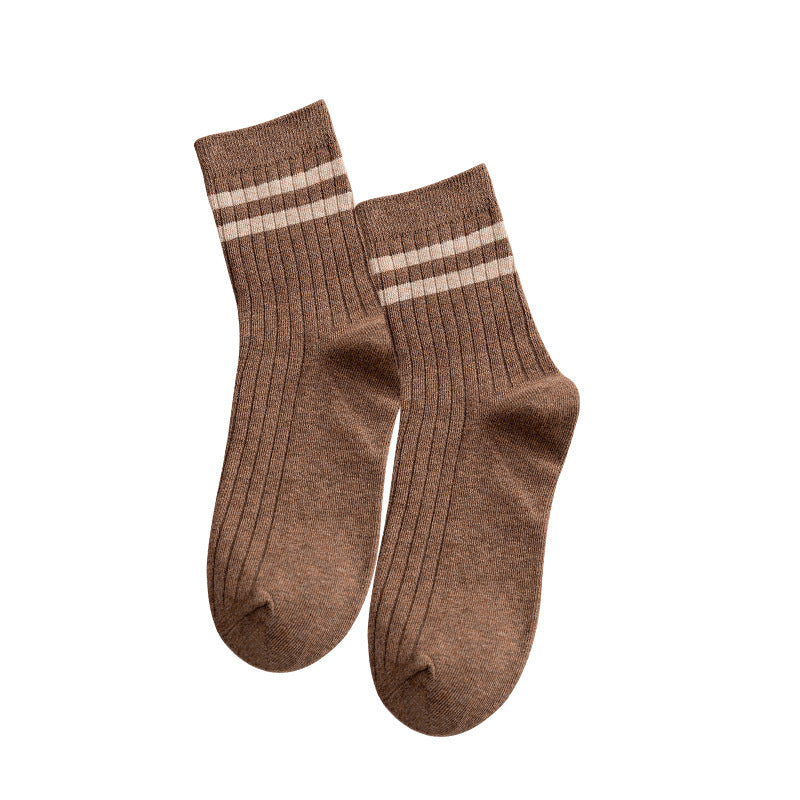 Solid Stripes - Brown Socks