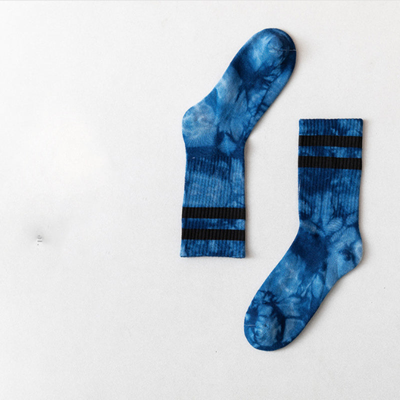 Striped Tie & Dye - Blue Socks