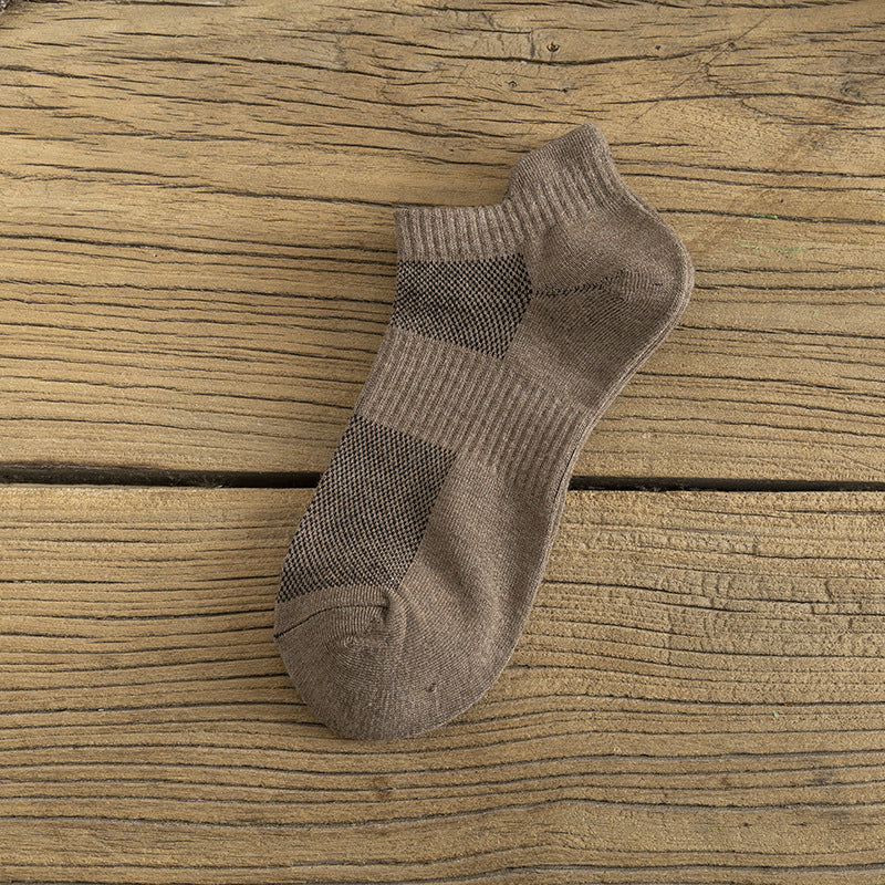 Breathable Solid Ankle - Brown Socks