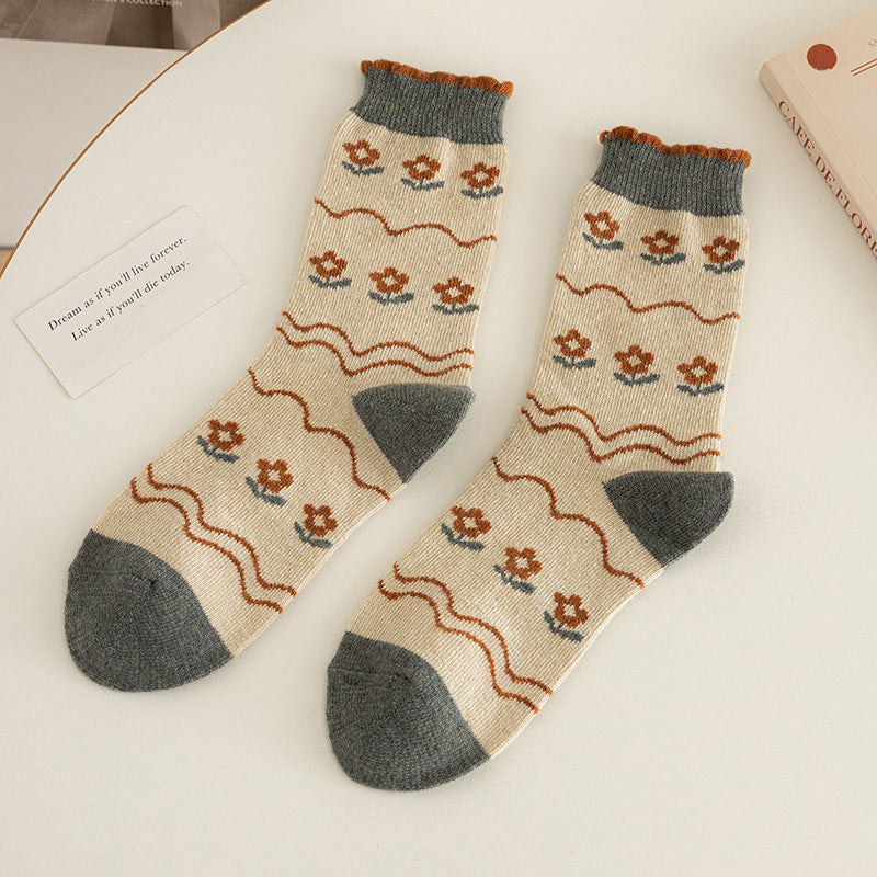 Rusty Dusk - Tropical Hibiscus Socks
