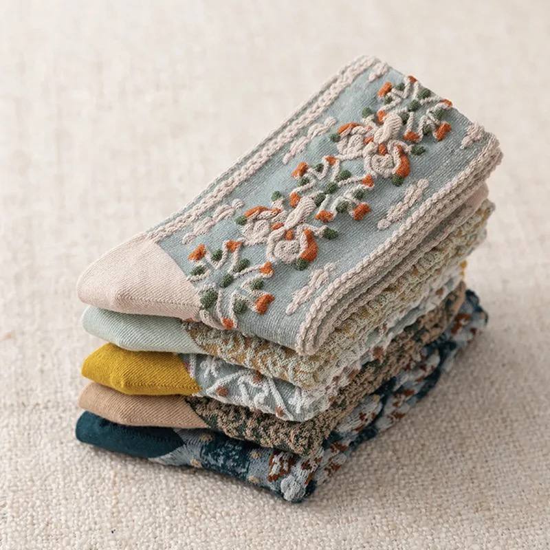 French Floral Socks