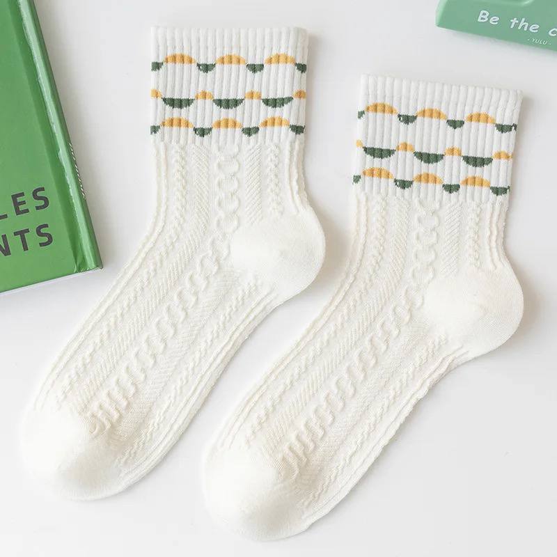 White Textured - Autumn Wave Socks