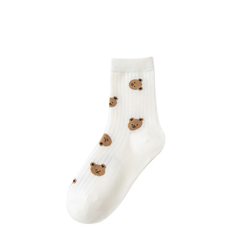 Cute White Everyday - Bear Mania Socks