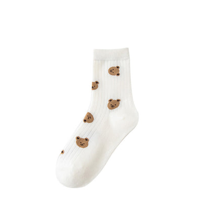 Cute White Everyday - Bear Mania Socks