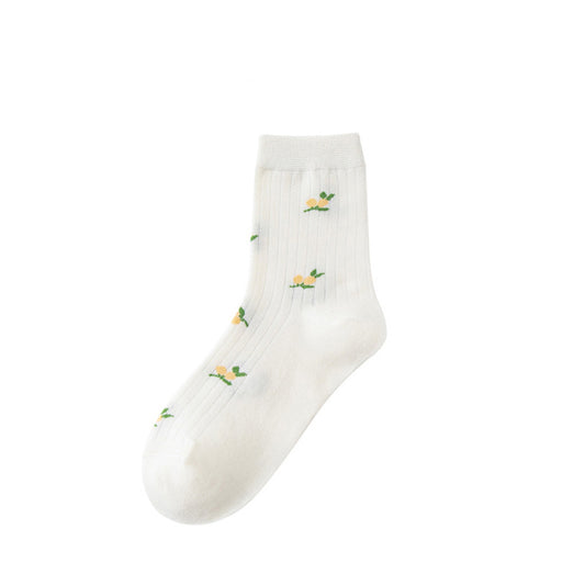 Cute White Everyday - Lemon Orchard Socks