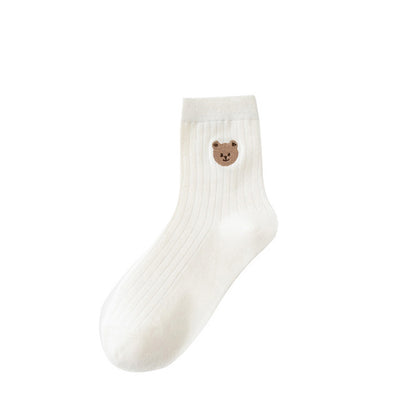 Cute White Everyday - Teddy Bear Socks