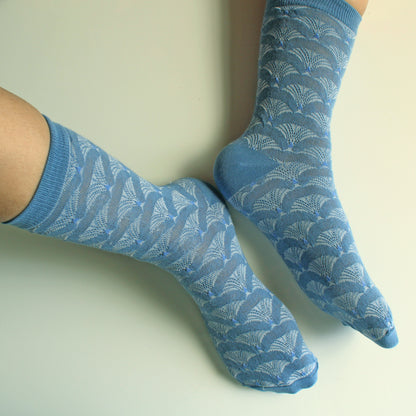 Shell Patterned Breathable - Blue Socks