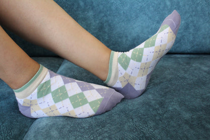 English Style - Purple Argyle Socks