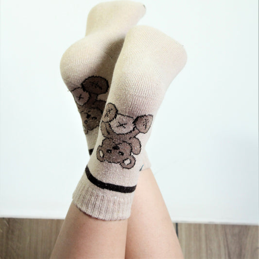 Coffee & Bear - Ivory Bear Socks