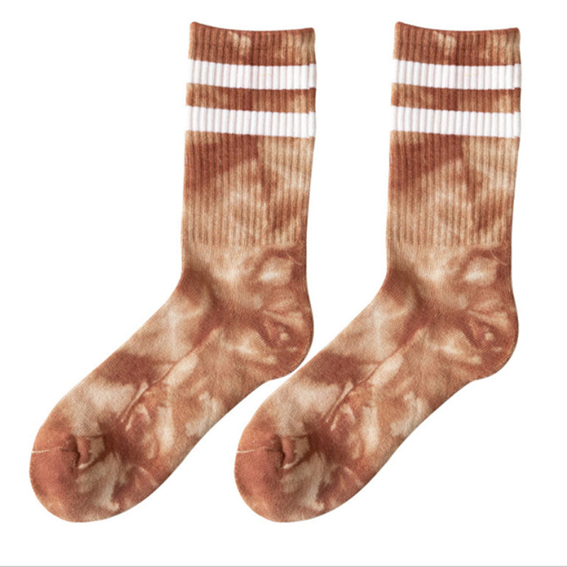 Striped Tie & Dye - Brown Socks