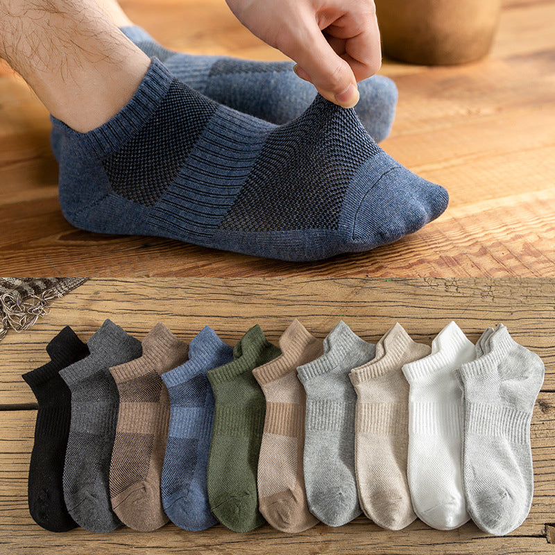 Breathable Solid Ankle Socks - Combo of 10