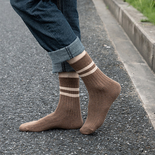 Solid Stripes - Brown Socks