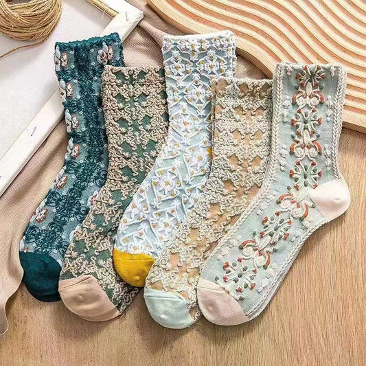 French Floral Socks