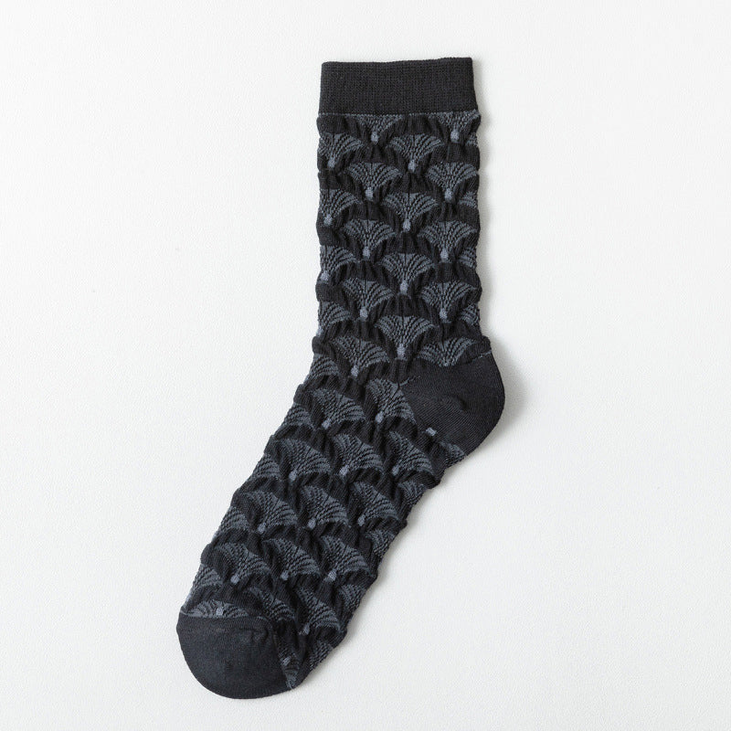 Shell Patterned Breathable - Black Socks