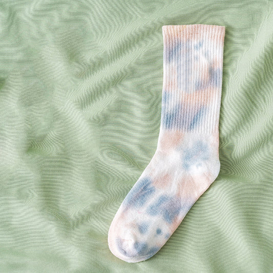 Tie & Dye - Peach - Blue Socks