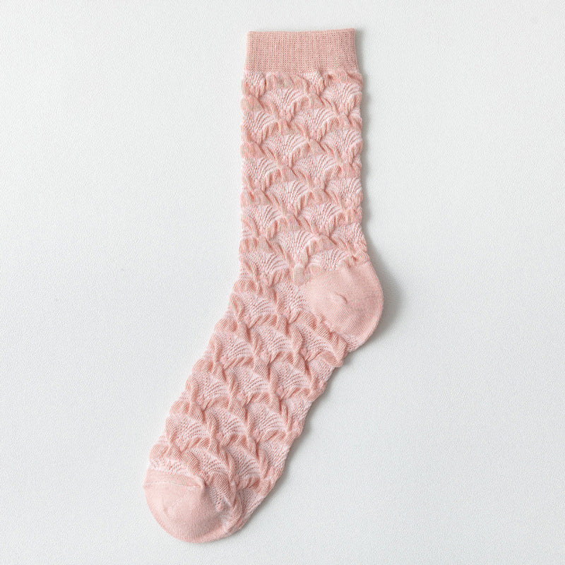 Shell Patterned Breathable - Pink Socks