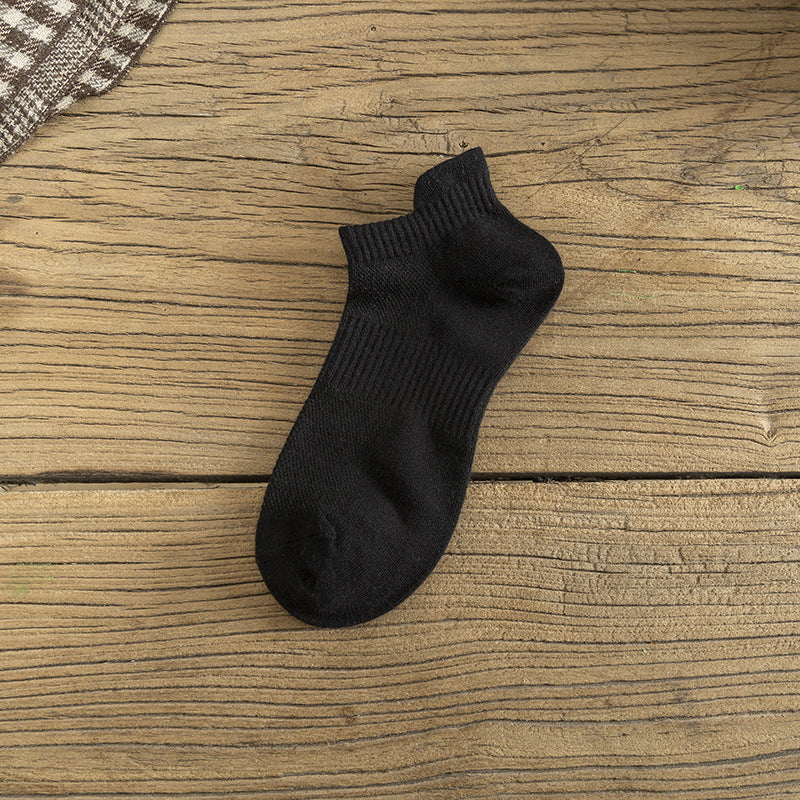 Breathable Solid Ankle - Black Socks