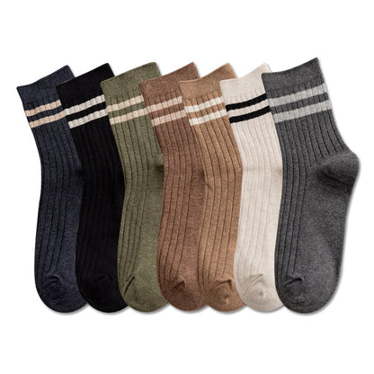 Solid Stripes Socks - Combo of 7