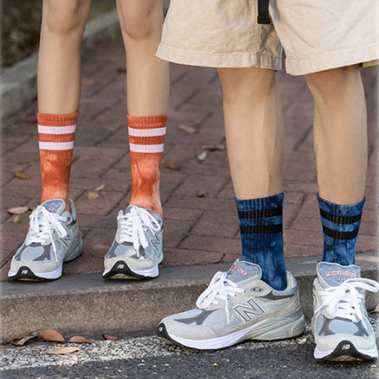 Striped Tie & Dye - Blue Socks