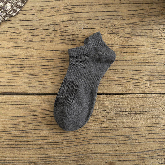 Breathable Solid Ankle - Charcoal Black Socks