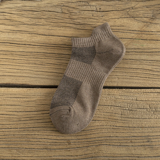 Breathable Solid Ankle - Brown Socks