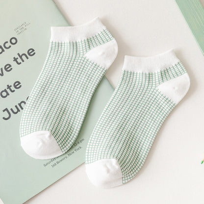 Minty White - Check & Mint Socks