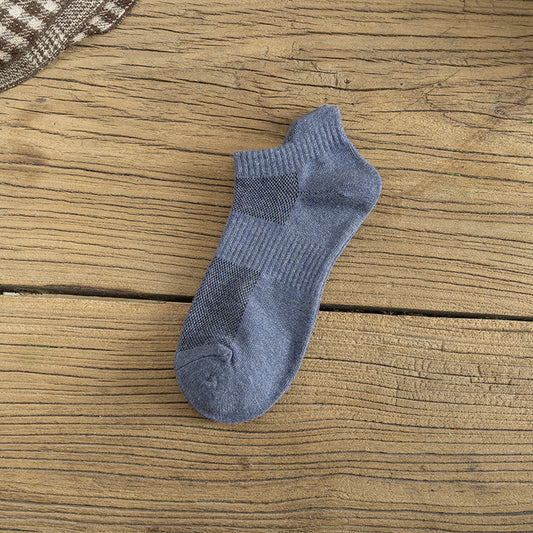 Breathable Solid Ankle - Blue Socks