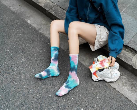 Tie & Dye - Blue - Pink Socks