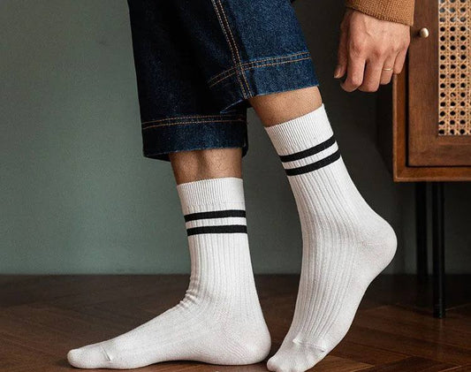 Solid Stripes - Off White Socks