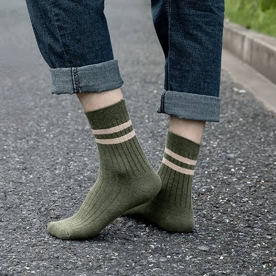 Solid Stripes - Green Socks