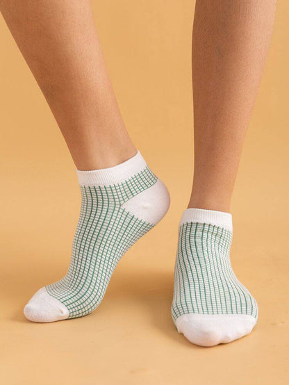 Minty White - Check & Mint Socks