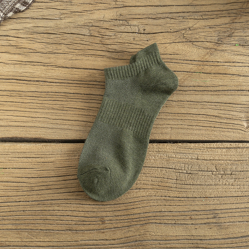 Breathable Solid Ankle Socks - Combo of 10