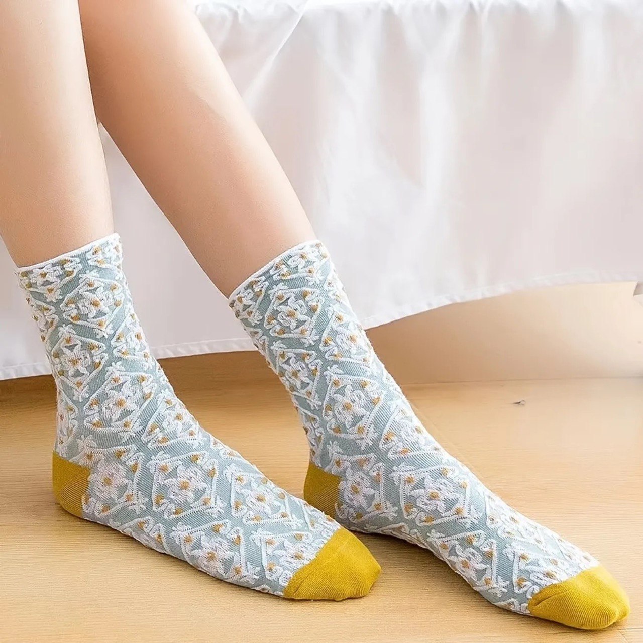 French Floral Socks - Combo of 5